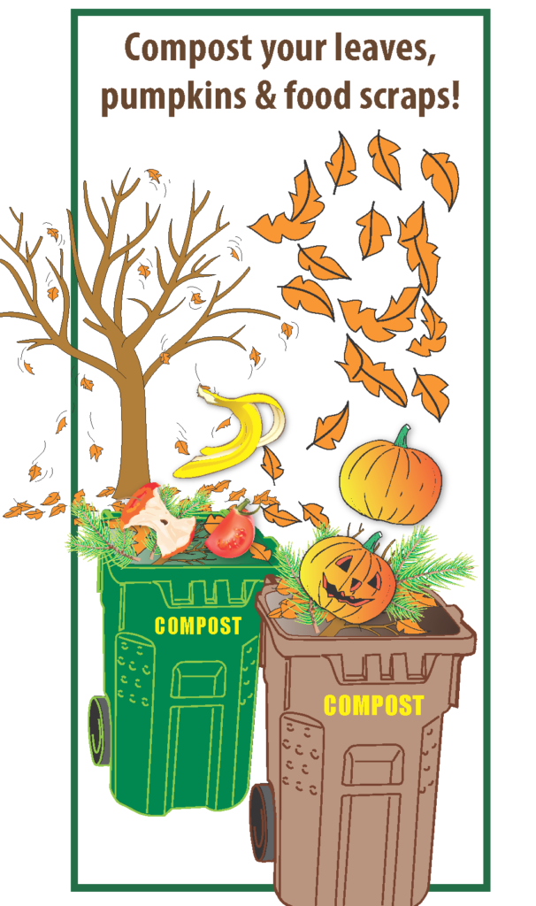 Compost your leaves, pumpkins and food scraps