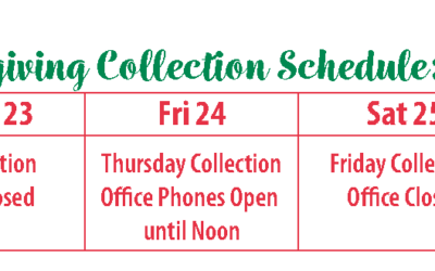 Thanksgiving Updates: Collection Schedule and Cooking Oil Recycling