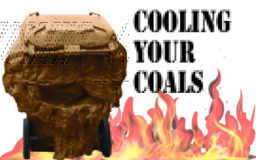 Cart melted by flames