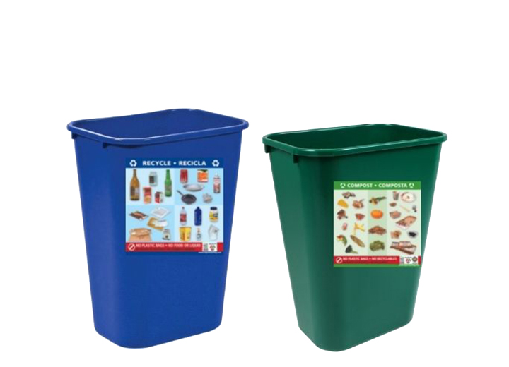 blue bin and green bin