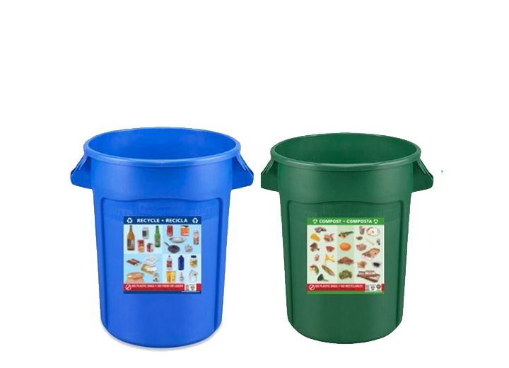 blue bin and green bin