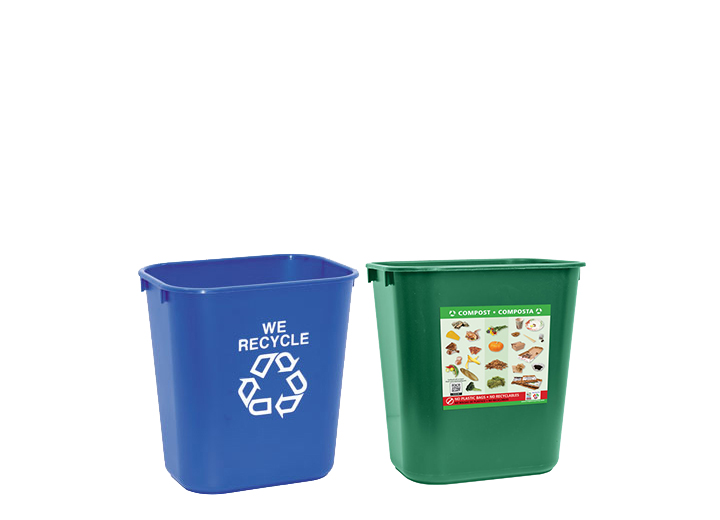 blue bin and green bin