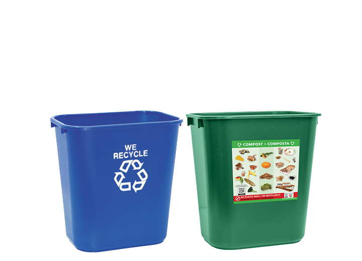 blue bin and green bin