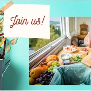 person putting food into kitchen compost pail